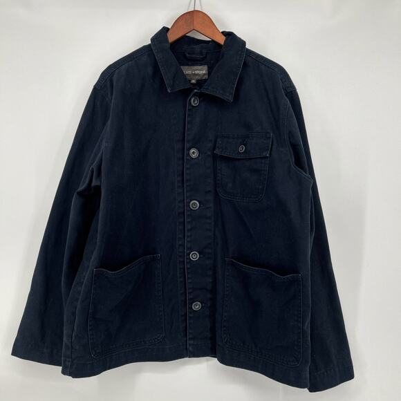 Slate & Stone Workwear Jacket Mens XXL Dark Blue Chore Barn Canvas Cotton Indigo - Picture 1 of 7